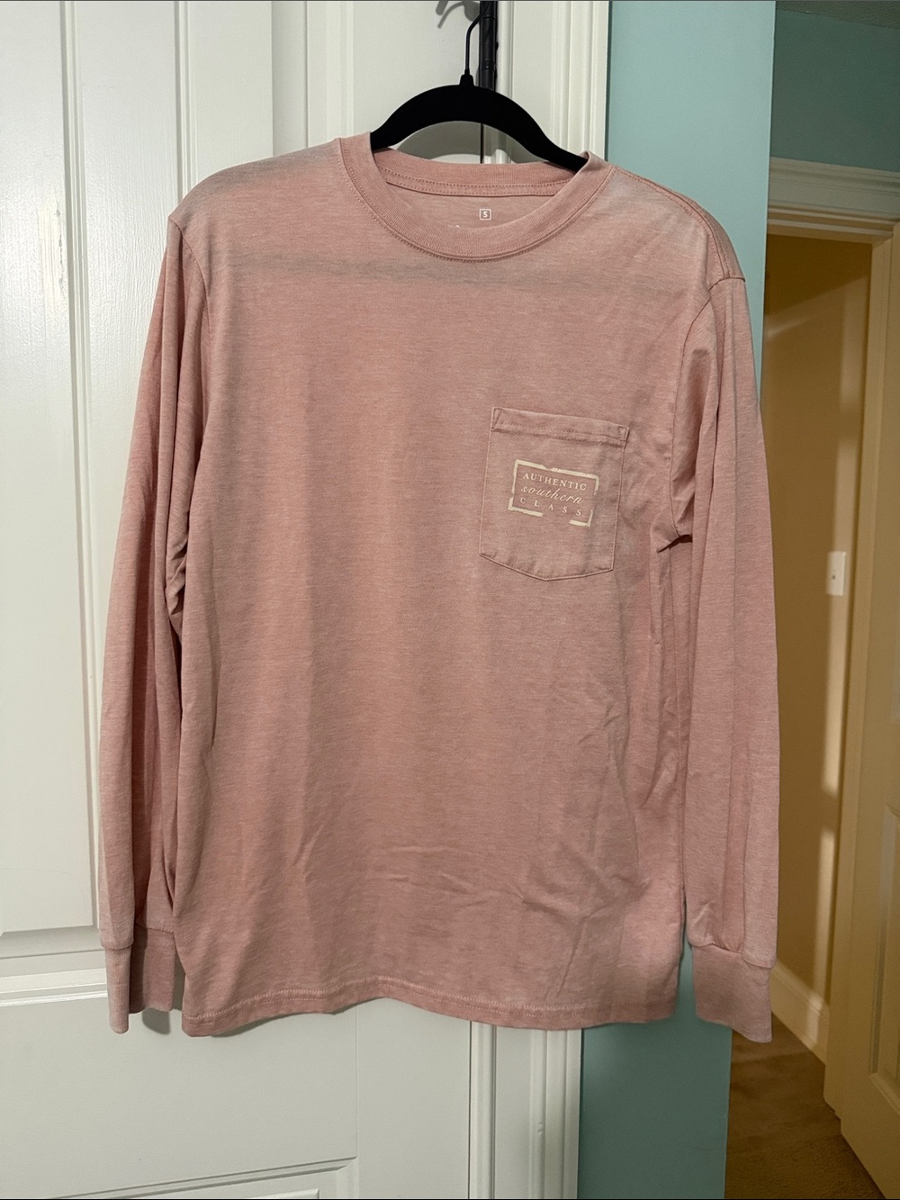 Southern Marsh Men's Long Sleeve Pocket Tee - Dusty Pink